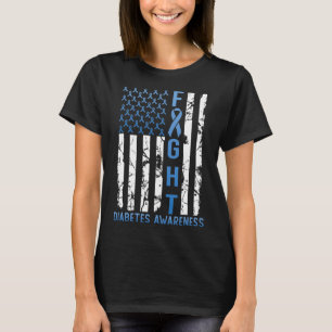 T-shirt Support Flag USA Type 2 Type 1 Diabetes Awar