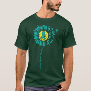 T-shirt support pour l'ovarian cancer Awareness Teal Ribbo