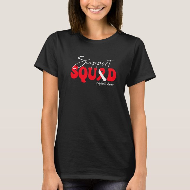 T-shirt Support Squad Aplastic Anemia Awareness Red & Whit (Devant)