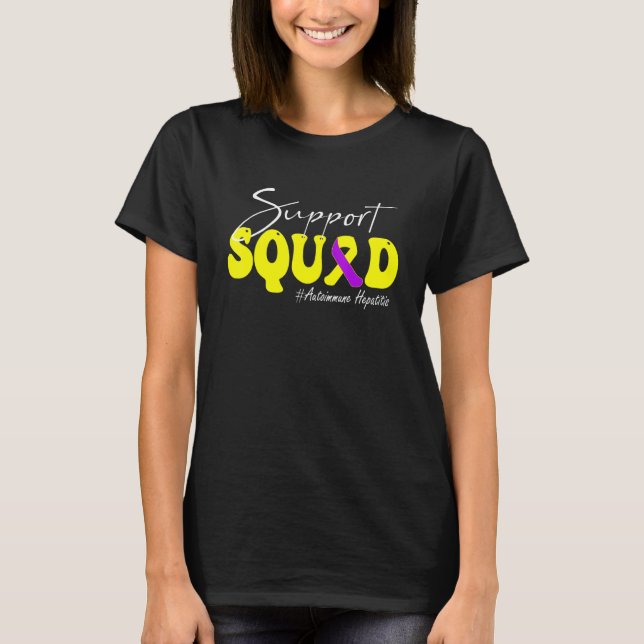T-shirt Support Squad Autoimmune Hepatitis Awareness Yello (Devant)