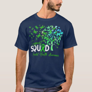 T-shirt Support Squad Fall Tree Leopard Mental Health Awar