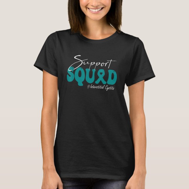 T-shirt Support Squad Interstitial Cystitis Awareness Teal (Devant)