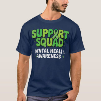 T-shirt Support Squad Mental Health Awareness Green Ribbon