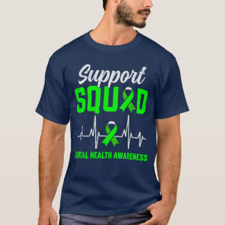 T-shirt Support Squad Mental Health Awareness Green Ribbon