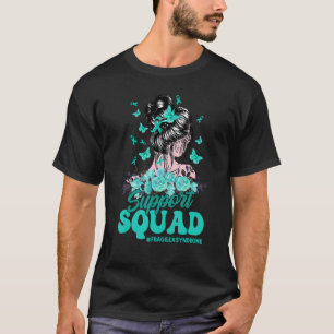 T-shirt Support Squad Messy Bun Butterfly Fragile X Syndro