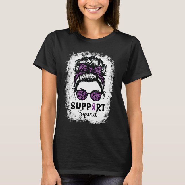 T-shirt Support Squad Messy Bun Purple Warrier (Devant)