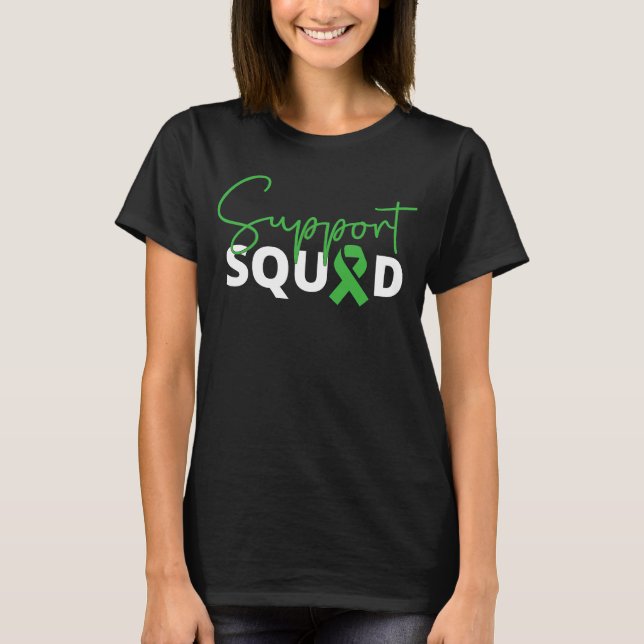 T-shirt Support Squad We Wear Green Kidney Disease Awarene (Devant)