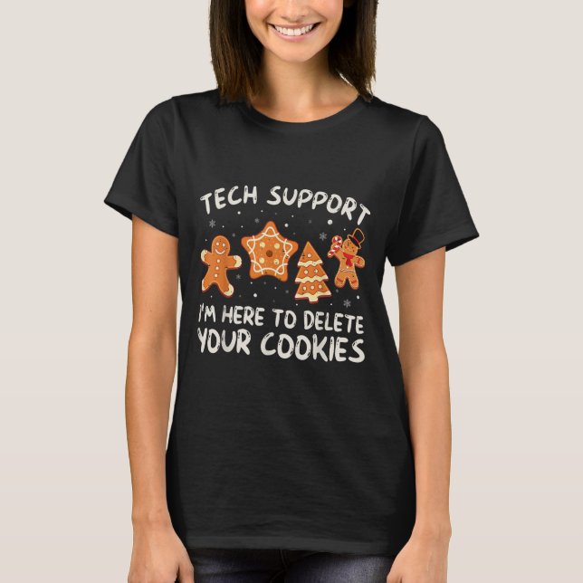 T-shirt Support Technique De Noël Ici Pour Supprimer Les C (Devant)