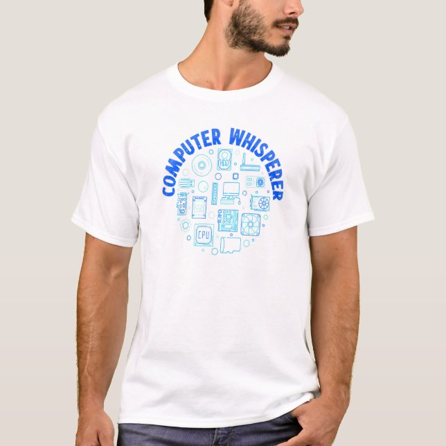 T-shirt Support technique de Whisperer d'ordinateur Concep (Devant)