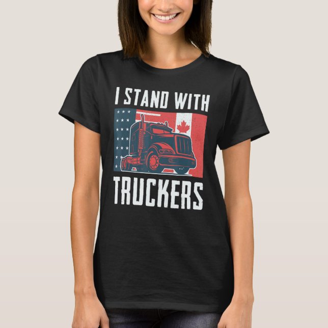 T-shirt Support Trucker Je suis avec les camionneurs Ameri (Devant)