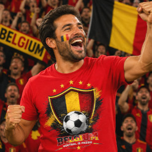T-shirt Supporter de football belge Coupe du monde de foot