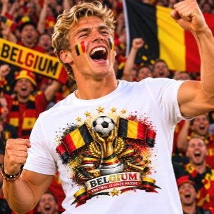 T-shirt Supporter de football belge Coupe du monde de foot