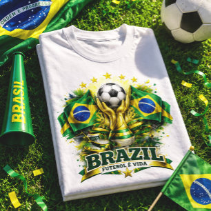 T-shirt Supporter de football brésilien Brasil Football br