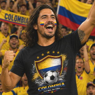 T-shirt Supporter de football colombien Coupe du monde de 