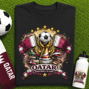 T-shirt Supporter de football qatari pour la Coupe du Mond