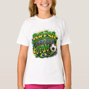 T-shirt SUPPORTÉRICE DE FOOTBALL BRÉSILIEN 2026 Fan de foo