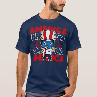 T-shirt Supporteur Américain Mignon Kawaii US