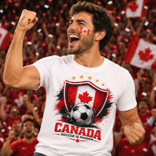 T-shirt Supporteur de soccer canadien Coupe du monde de fo