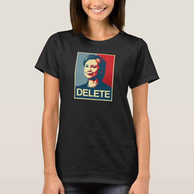 T-shirt SUPPRESSION - affiche d'Anti-Hillary - - (Devant)