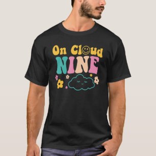 T-shirt Sur Cloud Neuf Fleur Joyeux 9e anniversaire 9 ans 
