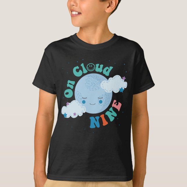 T-shirt Sur Cloud Neuf Planète Super Joyeux 9e anniversair (Devant)