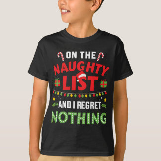 T-shirt Sur la liste coquine et je ne regrette rien