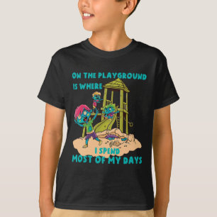 T-shirt Sur L'Aire De Jeu Halloween Costume Zombie