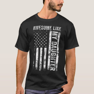T-shirt Sur le dos génial comme ma fille hommes drôle