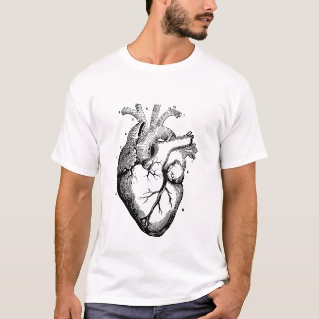 t-shirt sur le schéma cardiaque humain médical (Devant)