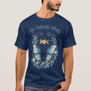 T-shirt Sur les ailes célestes Papillon enchâssé