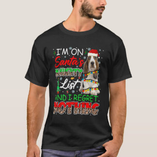 T-shirt Sur Père Noël Liste Naughty Et Regret Nothing Bass