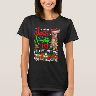 T-shirt Sur Père Noël Naughty List Xmas Chihuahua