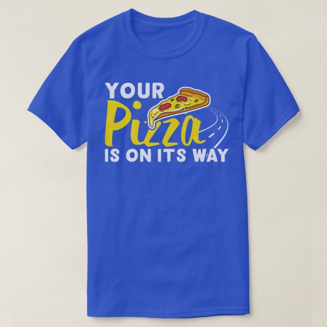 T-shirt Sur Son Chemin Livraison De Pizza Conception De Li (Design devant)