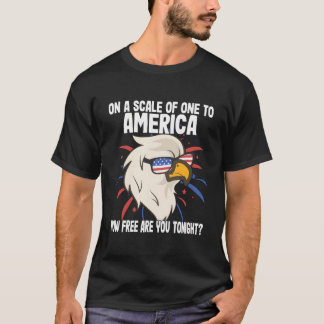 T-shirt Sur une échelle de un à l'Amérique, à quel point ê