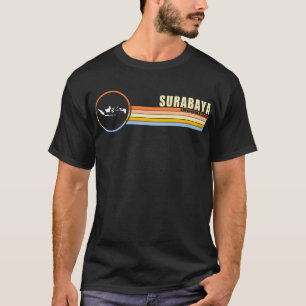 T-shirt Surabaya Indonésie coucher Vintage de soleil