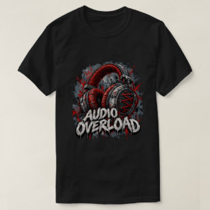 T-shirt Surcharge Audio Casque DJ Chemise, Lacets de Baske