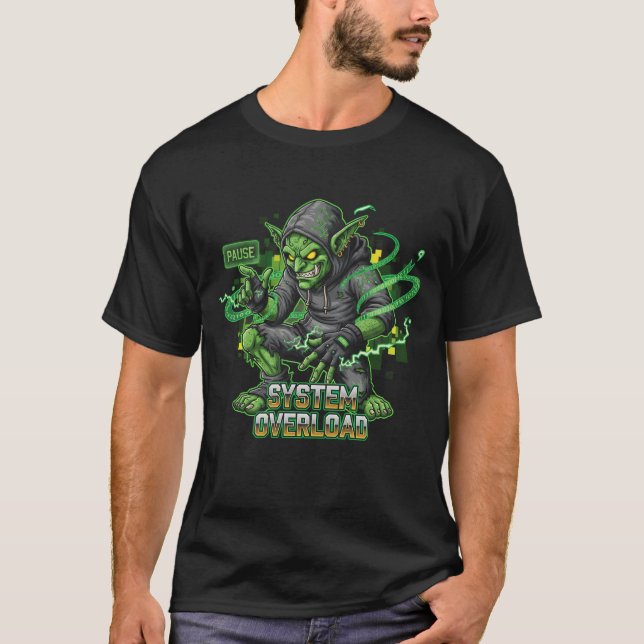 T-shirt Surcharge système Funny Goblin Hacker Shirt | COOL (Devant)