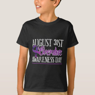 T-shirt Surdose de drogue 31 août 2017 Purple Ribbon Tee