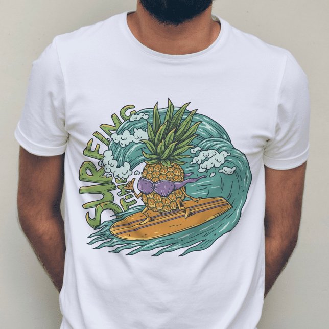 T-shirt Surf à ananas tropical Plage de surf (Créateur téléchargé)