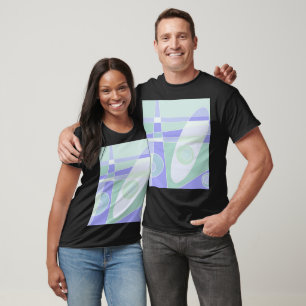 T-shirt Surf Abstrait violet vert