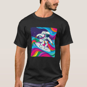 T-shirt Surf Astronaut Hang 10 Galaxy internat Surfer U