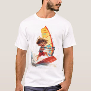 T-shirt Surf Aventure Dessin d'un enfant heureux