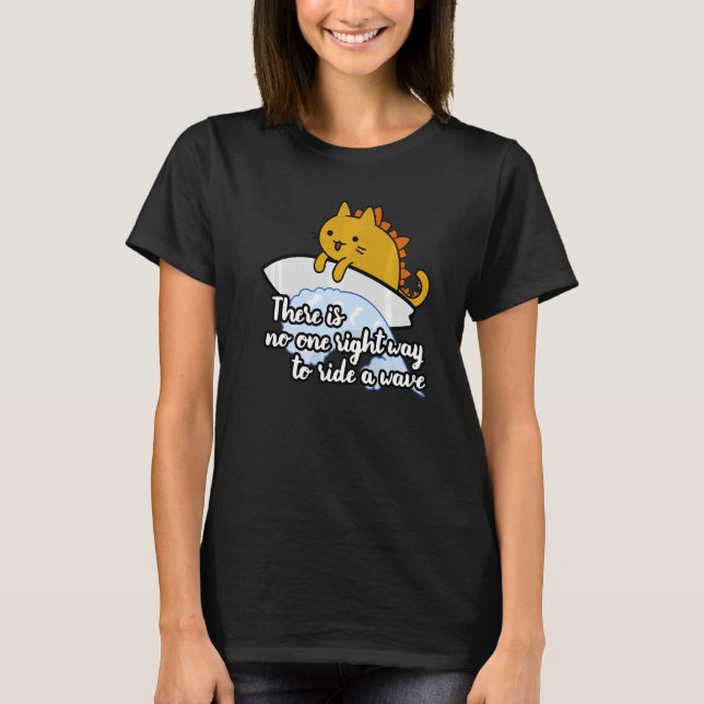 T-shirt Surf catzilla surfer moyen de chevaucher vague (Devant)