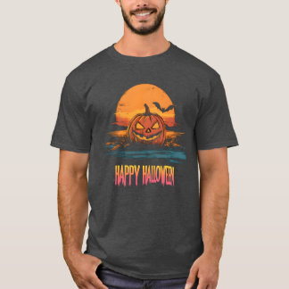 T-shirt Surf Citrouille d'horreur Halloween vintage