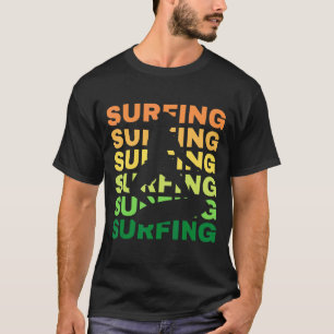 T-shirt Surf Coucher De Soleil Vintage Pour Surfer Mer Et