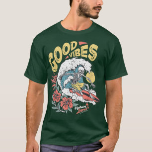 T-shirt Surf de squelette pour Surf Lover Vintage Skeleton