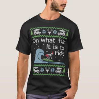 T-shirt Surf de surf de Noël moche
