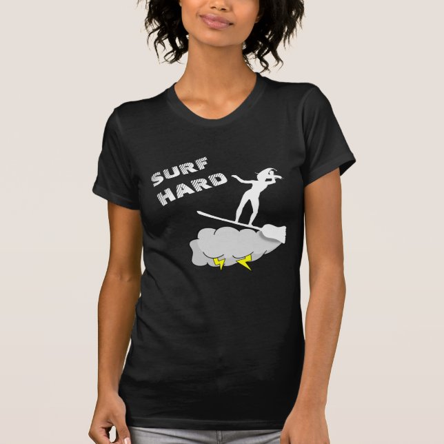 T-shirt Surf Dur Comme Une Sorcière Noire (Devant)