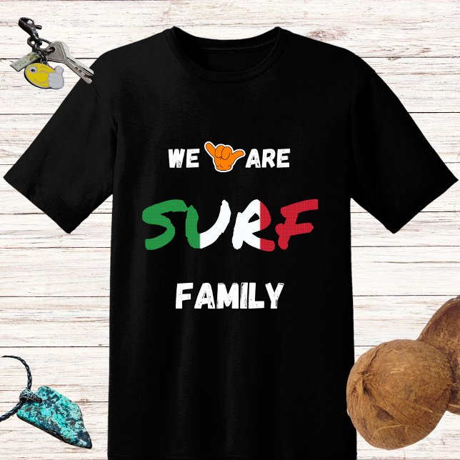 T-shirt Surf famille design avec main shaka et drapeau d'I (Créateur téléchargé)