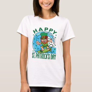 T-shirt Surf Leprechaun Jour de la Saint Patrick hawaïen